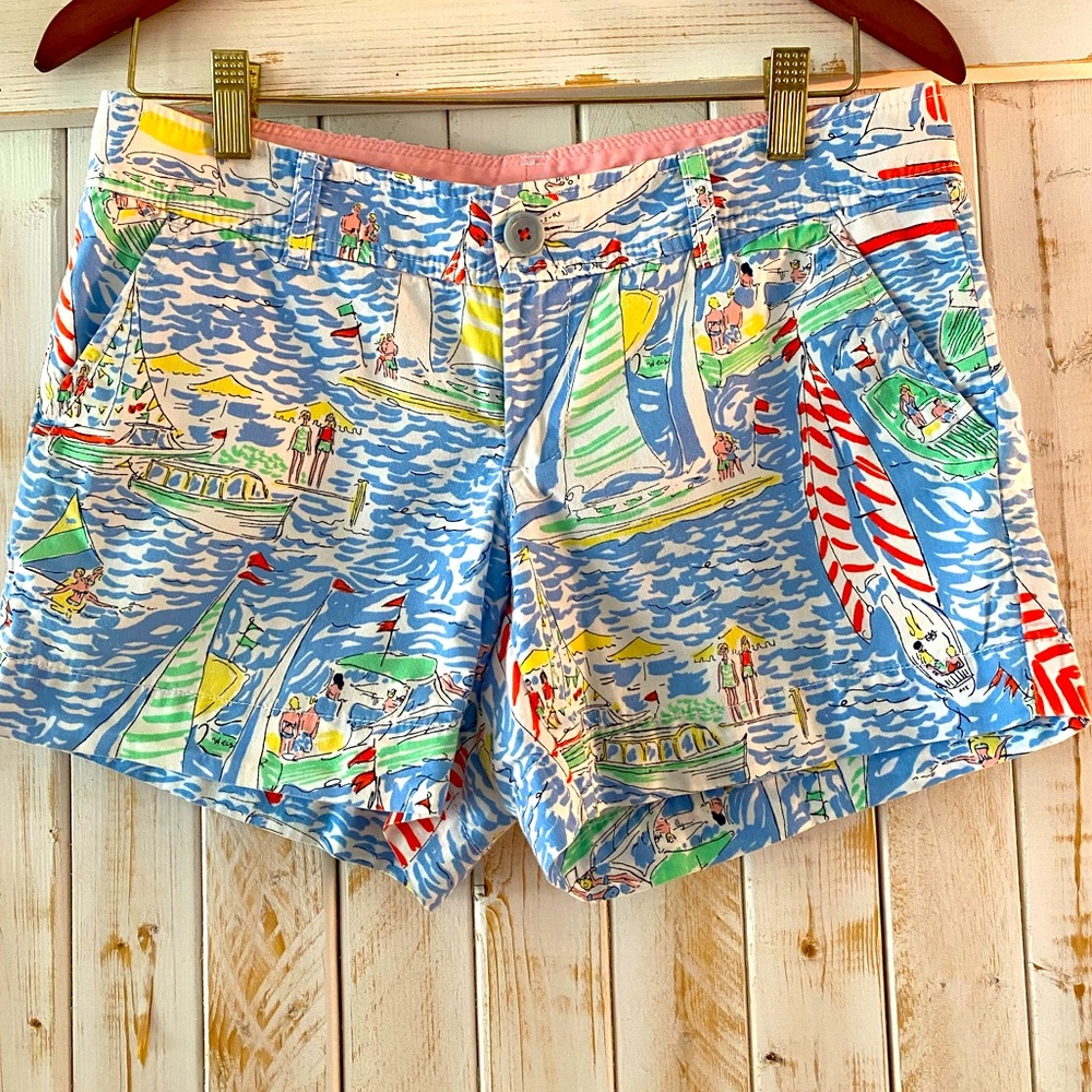 Lilly Pulitzer sailboat print shorts, size 4